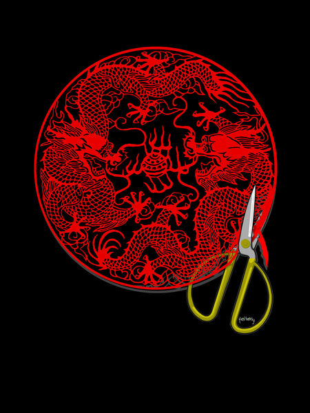 Chinese Papercutting Tee - SOUL BROS by telberry